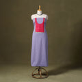 Purple Running Stitch Plain Cotton Unstitched Kurta Material