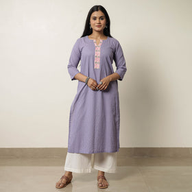 Buy iTokri Casuals - Running Stitch Pure Cotton Long Kurta 44 Online at iTokri.com