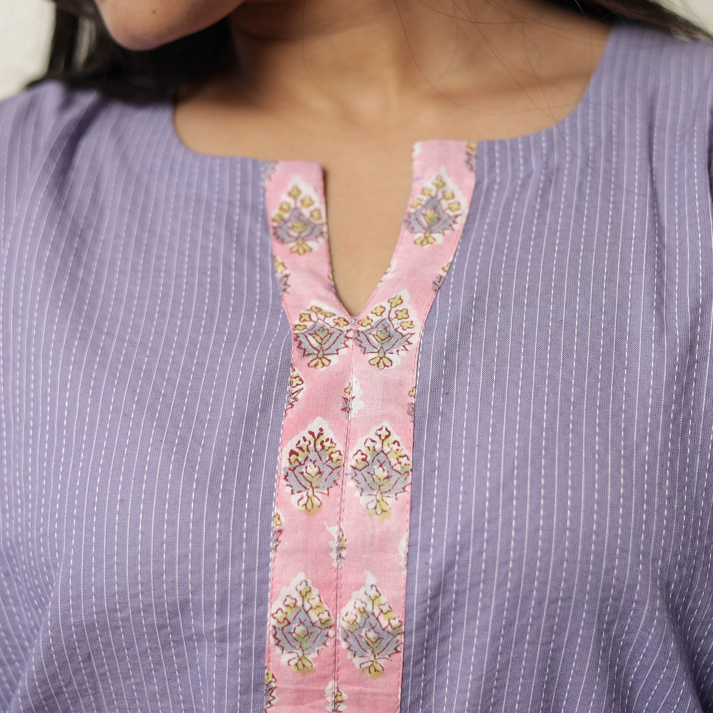 Buy iTokri Casuals - Running Stitch Pure Cotton Long Kurta 44 Online at iTokri.com