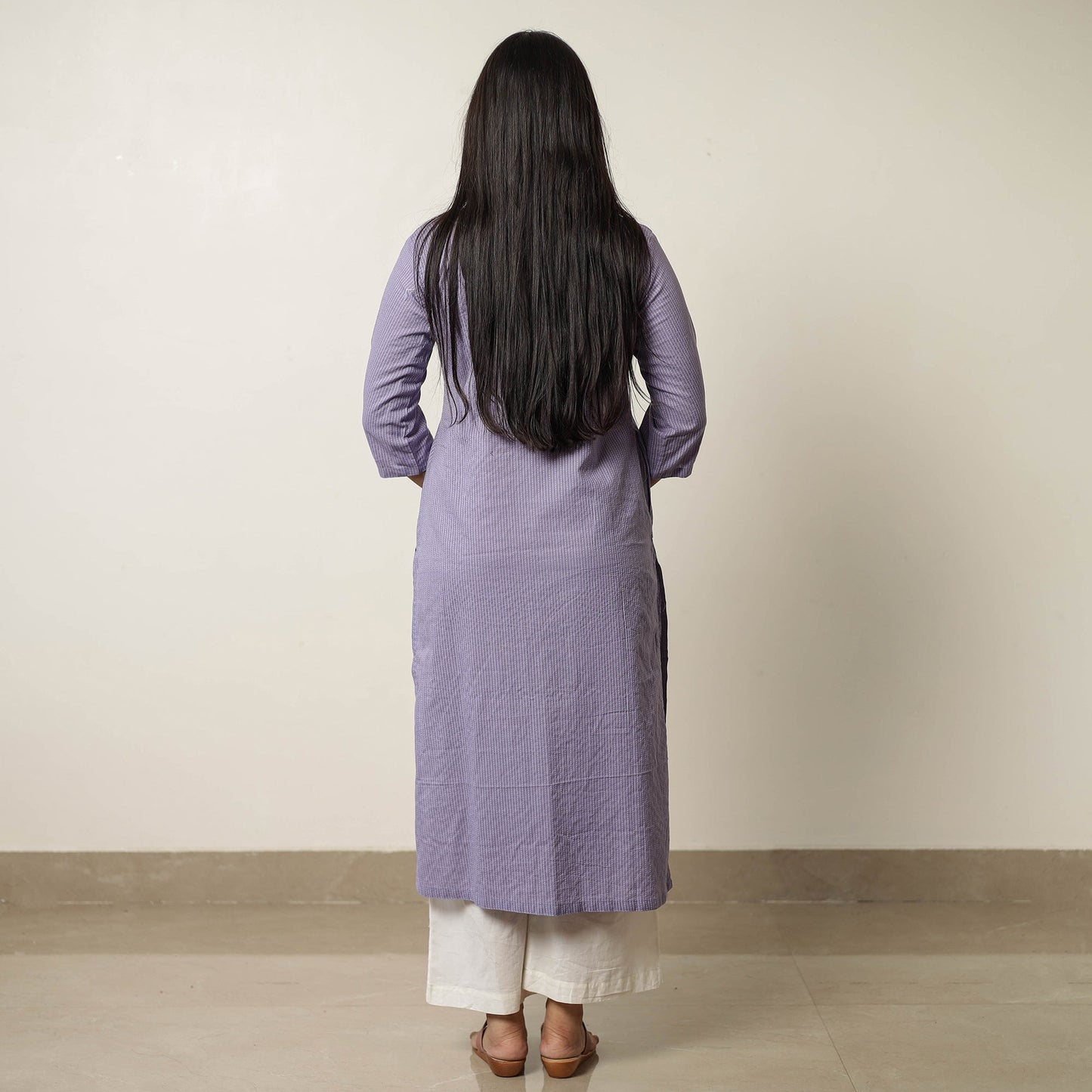 Buy iTokri Casuals - Running Stitch Pure Cotton Long Kurta 44 Online at iTokri.com