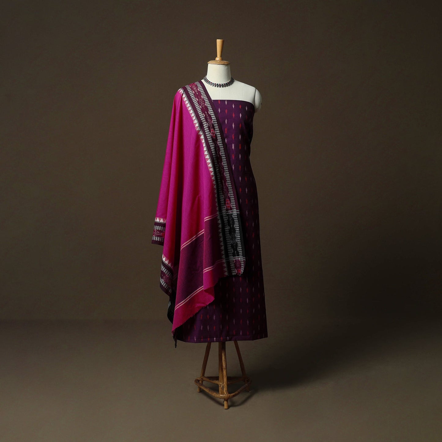 Sambalpuri ikat cotton 3pc unstitched dress material suit