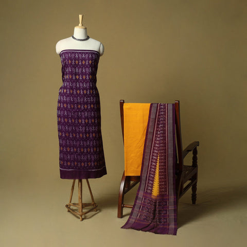 Sambalpuri ikat handloom cotton 3pc unstitched dress
