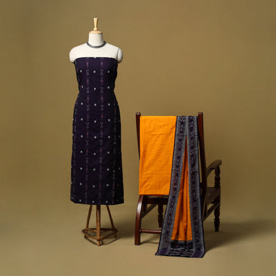 Sambalpuri ikat handloom cotton 3pc unstitched dress