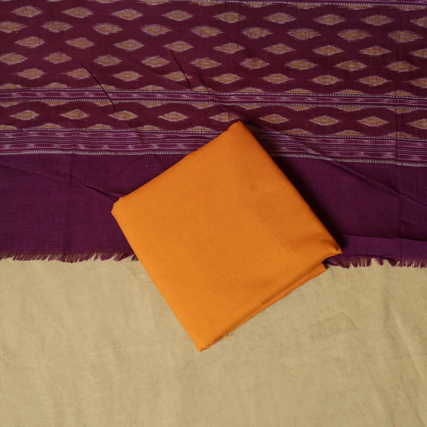 Sambalpuri ikat handloom cotton 3pc unstitched dress