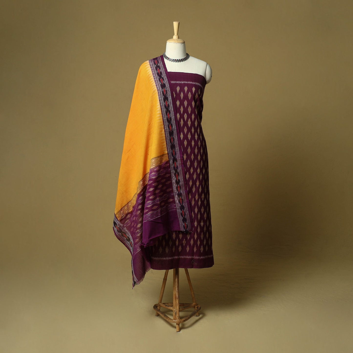 Sambalpuri ikat handloom cotton 3pc unstitched dress