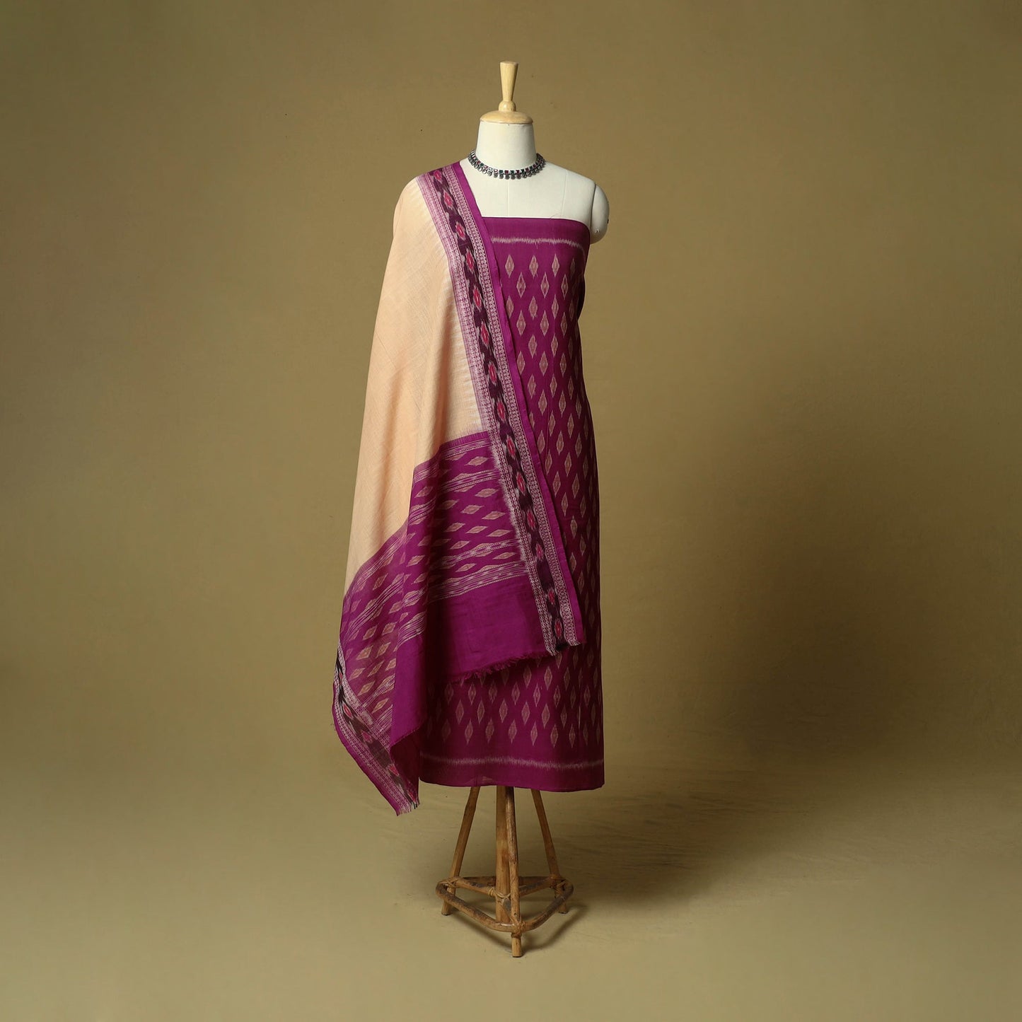 Sambalpuri ikat handloom cotton 3pc unstitched dress