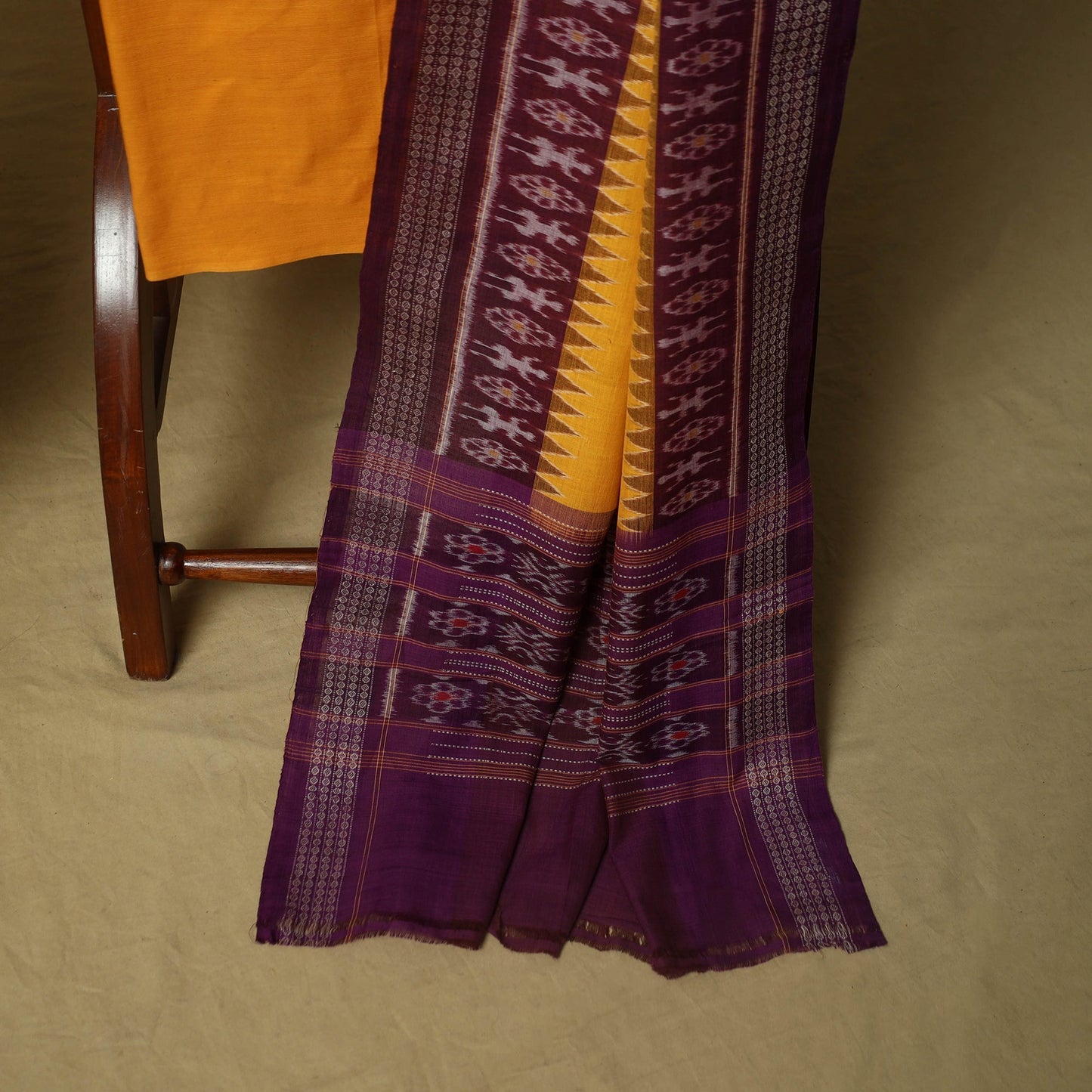 Sambalpuri ikat handloom cotton 3pc unstitched dress