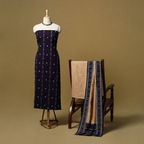Sambalpuri ikat handloom cotton 3pc unstitched dress