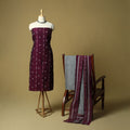 Sambalpuri ikat handloom embroidered cotton 3pc unstitched