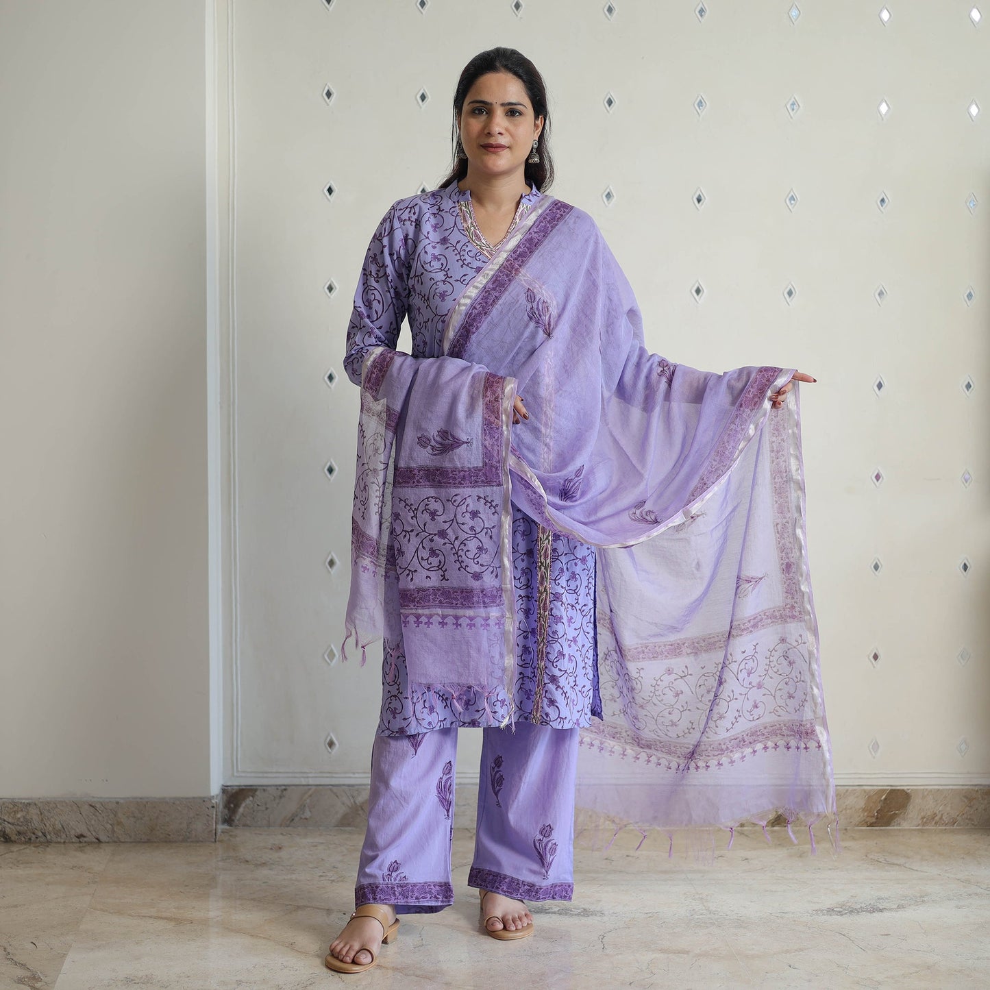 Buy Sanganeri Block Print Suit Set Shop Now Online in India