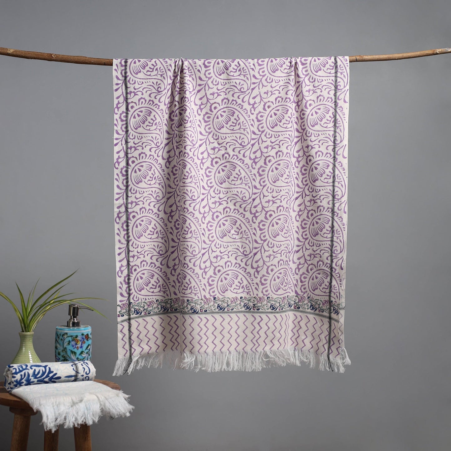 Sanganeri handloom towel 18 - handcrafted