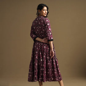 Buy Sanganeri Block Printed Cotton Flared Dress Online at iTokri.com