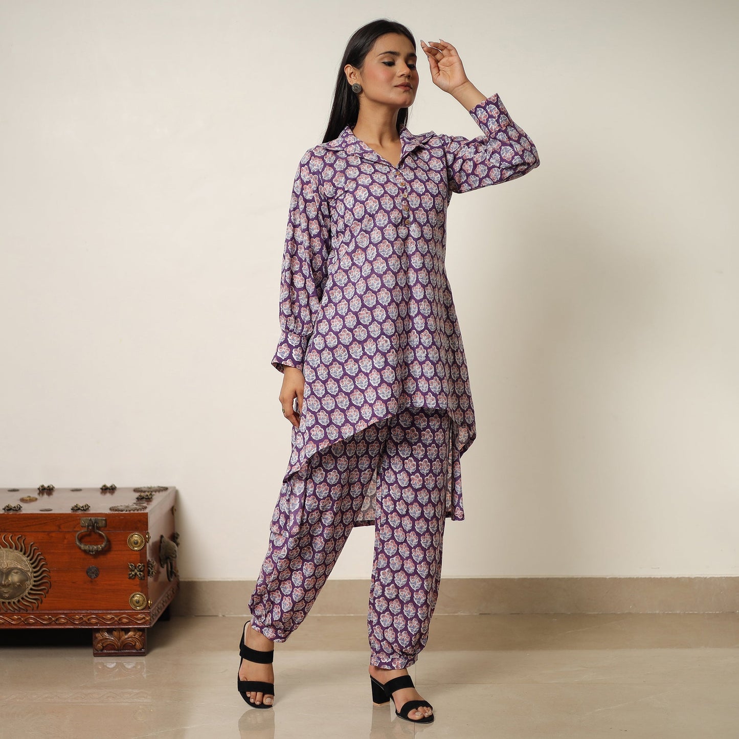  Sanganeri Block Printed Cotton Co-Ord Set 02 Online at iTokri.com