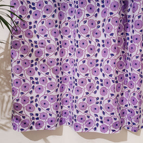 Purple - Sanganeri Block Print Cotton Door Curtain (7 x 3.2 feet) (single piece)