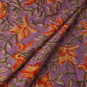 Purple - sanganeri cotton fabric 04 - handcrafted