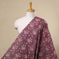  Purple Sanganeri Block Print Cotton Fabric