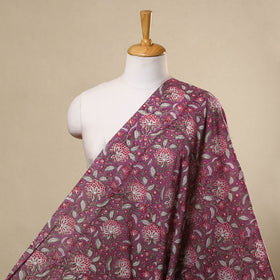  Purple Sanganeri Block Print Cotton Fabric