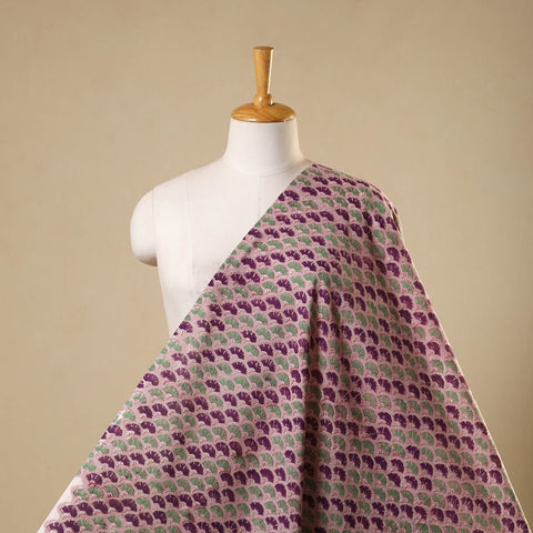 Purple Sanganeri Block Print Cotton Fabric