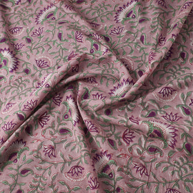 Purple - sanganeri cotton fabric 36 - handcrafted