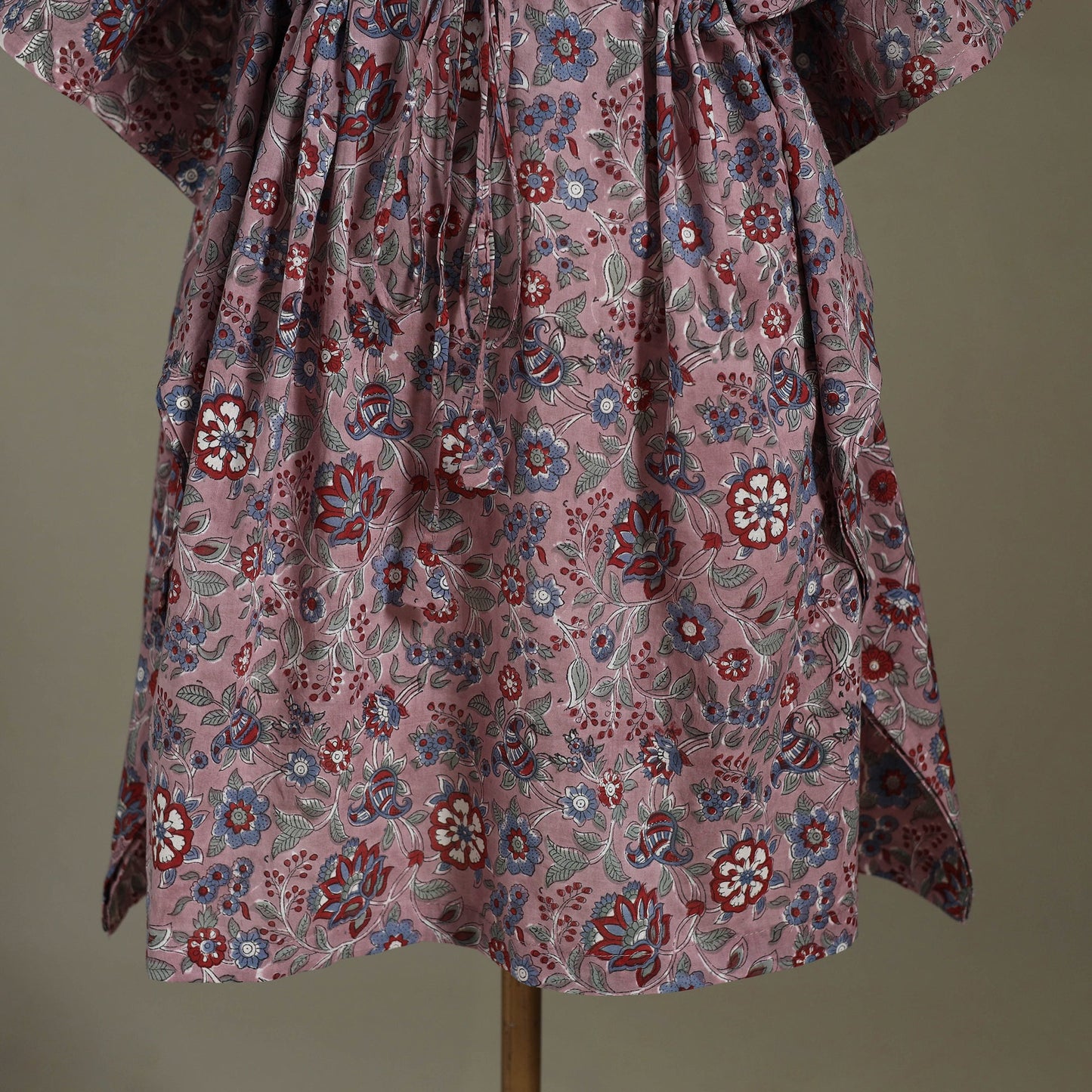 Purple Sanganeri Block Print Cotton Kaftan (Medium) 