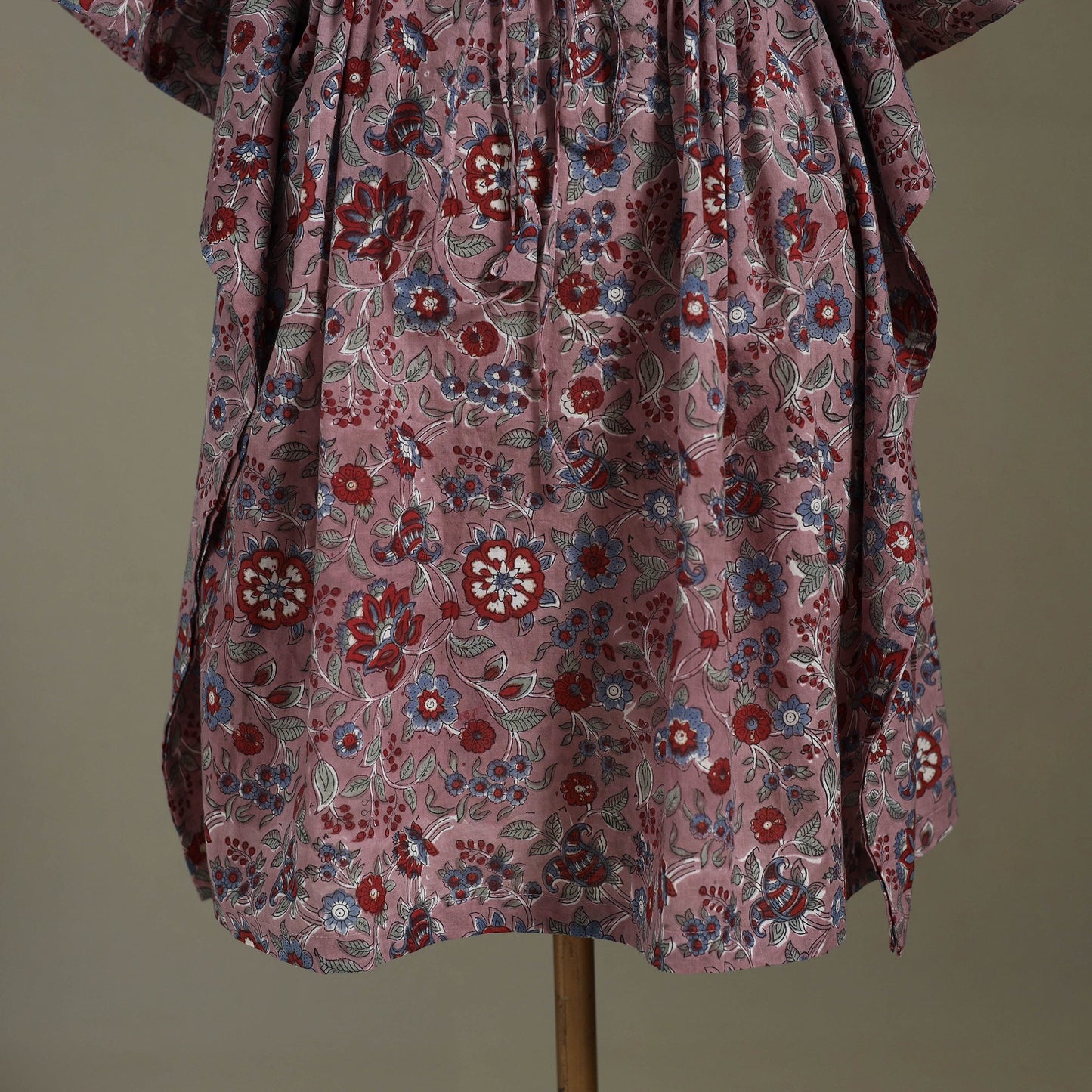 Purple Sanganeri Block Print Cotton Kaftan (Medium) 