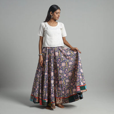 Sanganeri Block Print Cotton Long Skirt