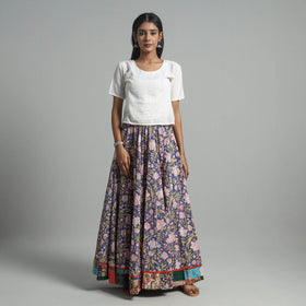 Sanganeri Block Print Cotton Long Skirt