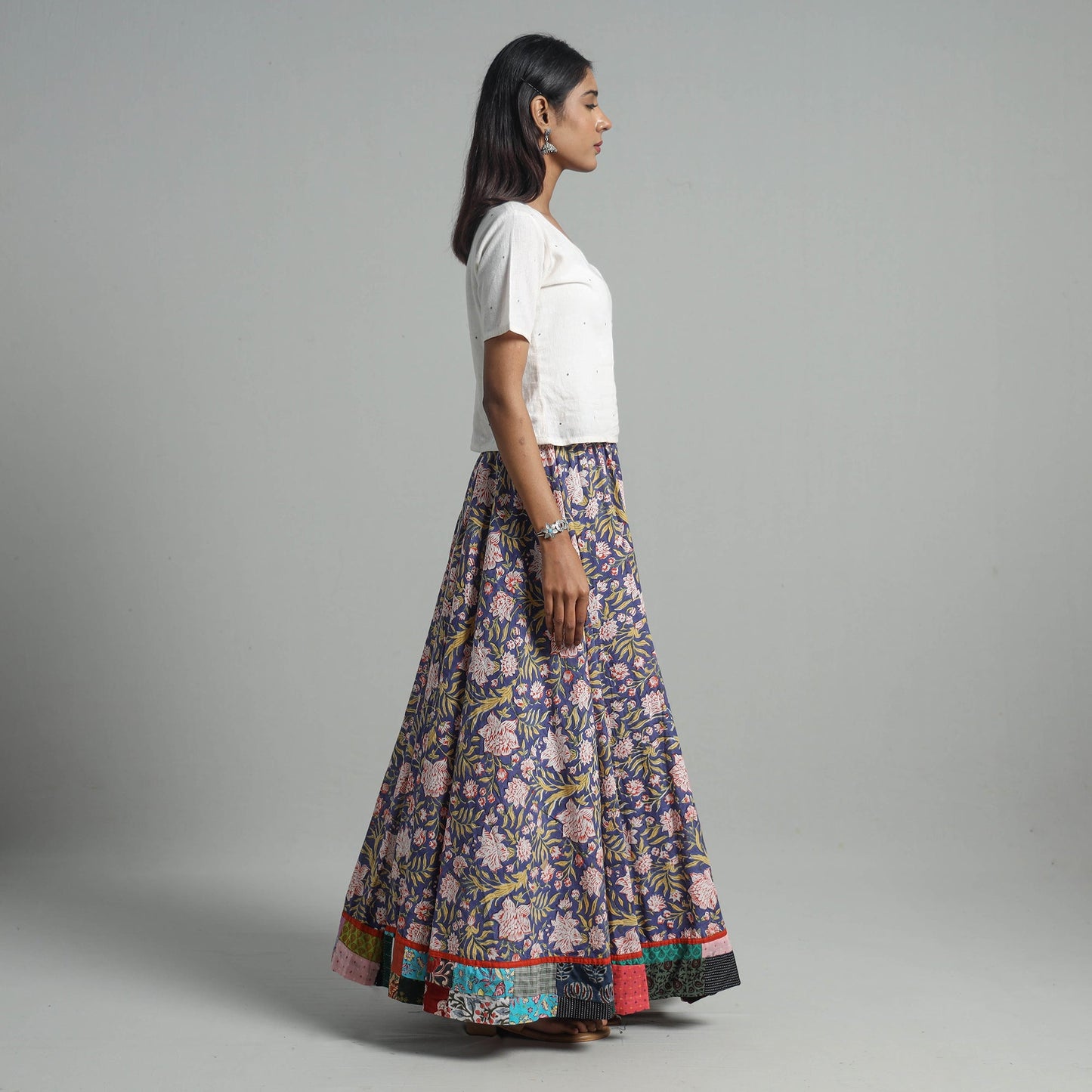 Sanganeri Block Print Cotton Long Skirt