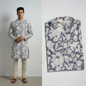 Sanganeri cotton short kurta for men 06 - handcrafted