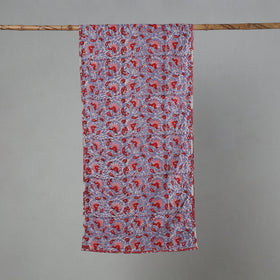 Purple - sanganeri cotton stole 25 - handcrafted
