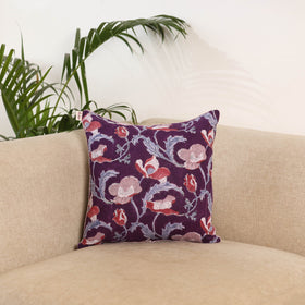 Purple - sanganeri cushion cover 01 - handcrafted