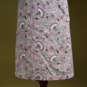 Purple - sanganeri hand block print apron with pocket 20