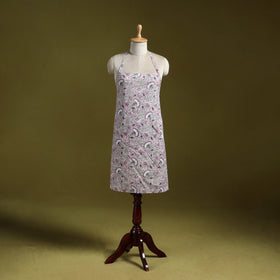 Purple - sanganeri hand block print apron with pocket 20