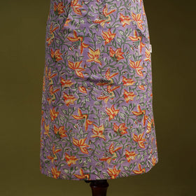 Purple - sanganeri hand block print apron with pocket 29