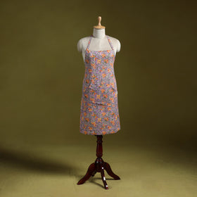 Purple - sanganeri hand block print apron with pocket 29