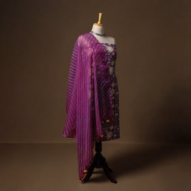 Purple - sanganeri hand block print cotton 2pc unstitched