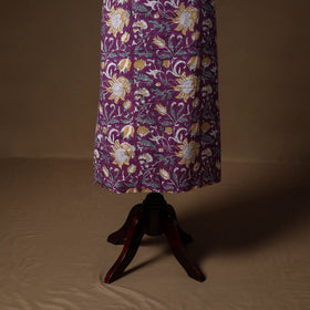 Purple - sanganeri hand block print cotton 2pc unstitched