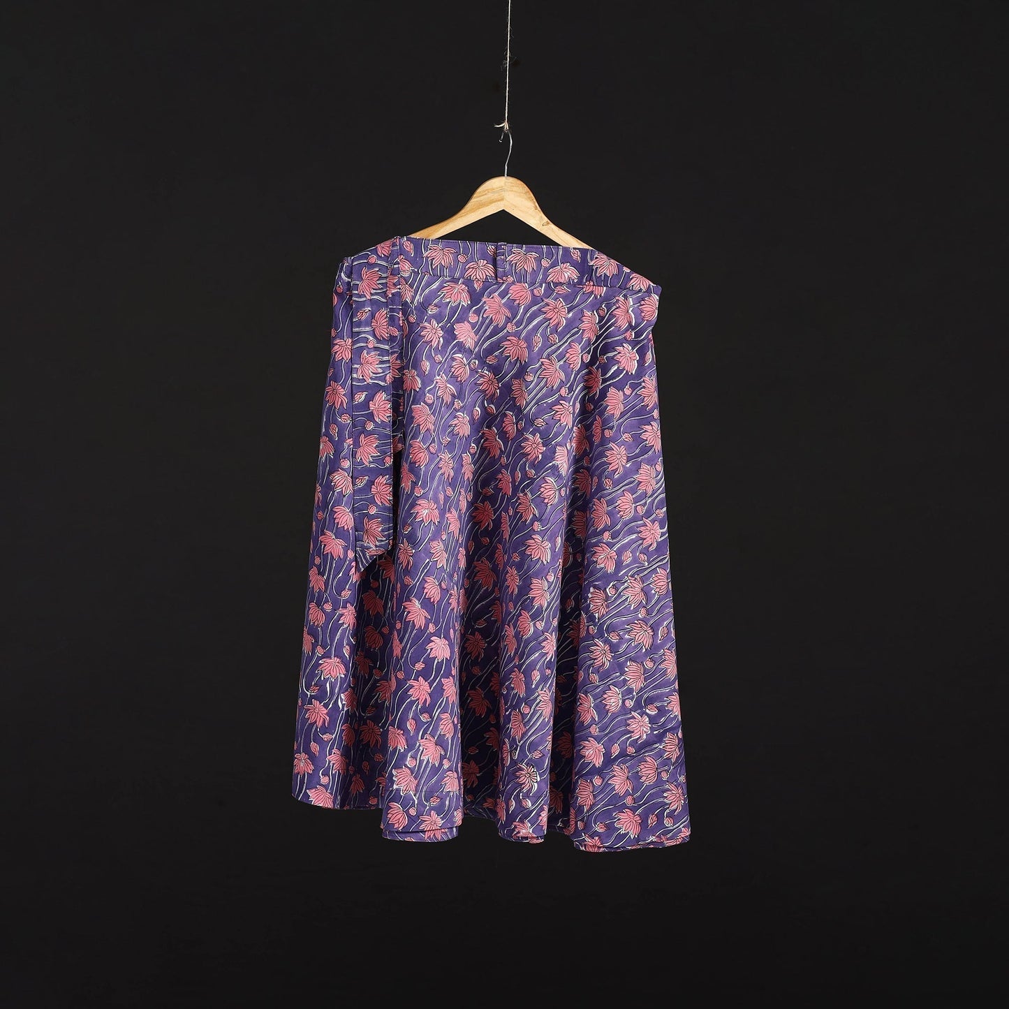 Sanganeri hand cotton wrap around skirt 77 - handcrafted