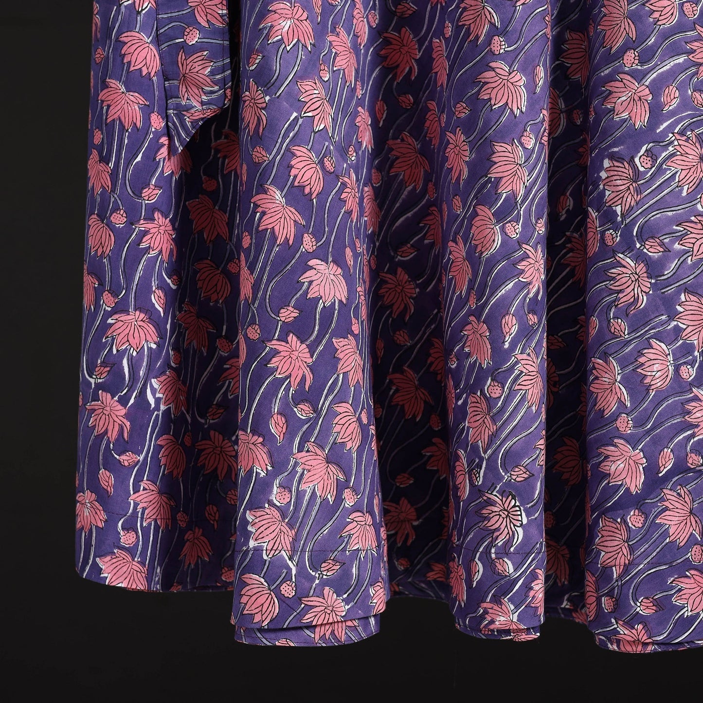 Sanganeri hand cotton wrap around skirt 77 - handcrafted