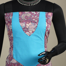 Purple - sanganeri patchwork cotton unstitched kurta