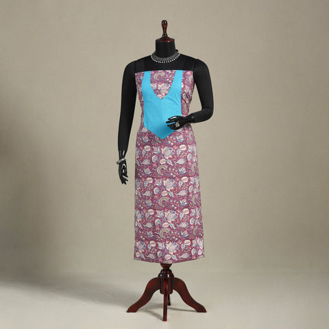 Purple - sanganeri patchwork cotton unstitched kurta