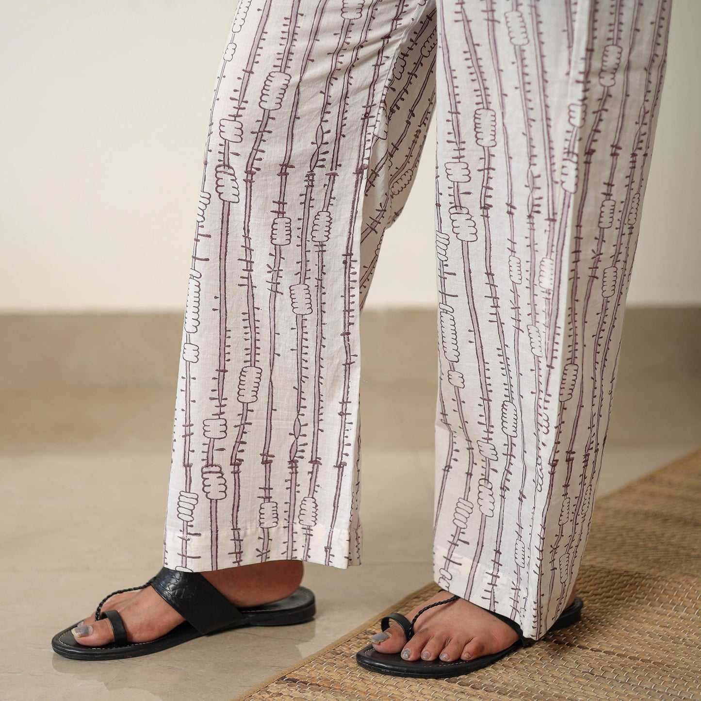  Sanganeri Block Printed Cotton Kurta with Palazzo & Dupatta Set 02 