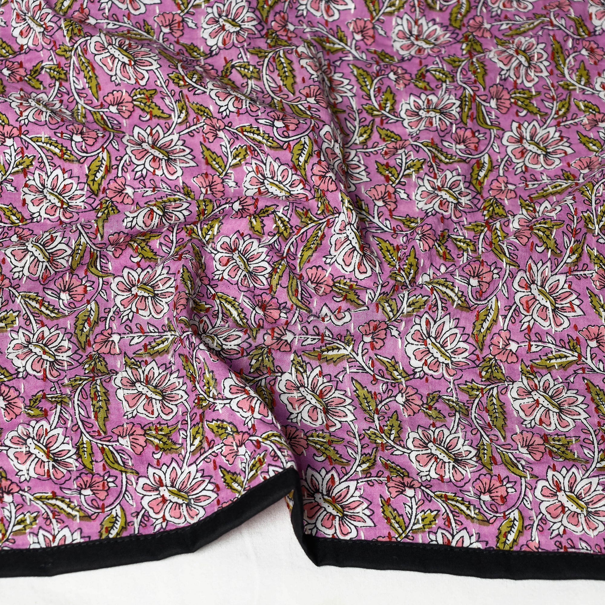  Sanganeri Block Printed Tagai Work Cotton Stole Online at iTokri.com