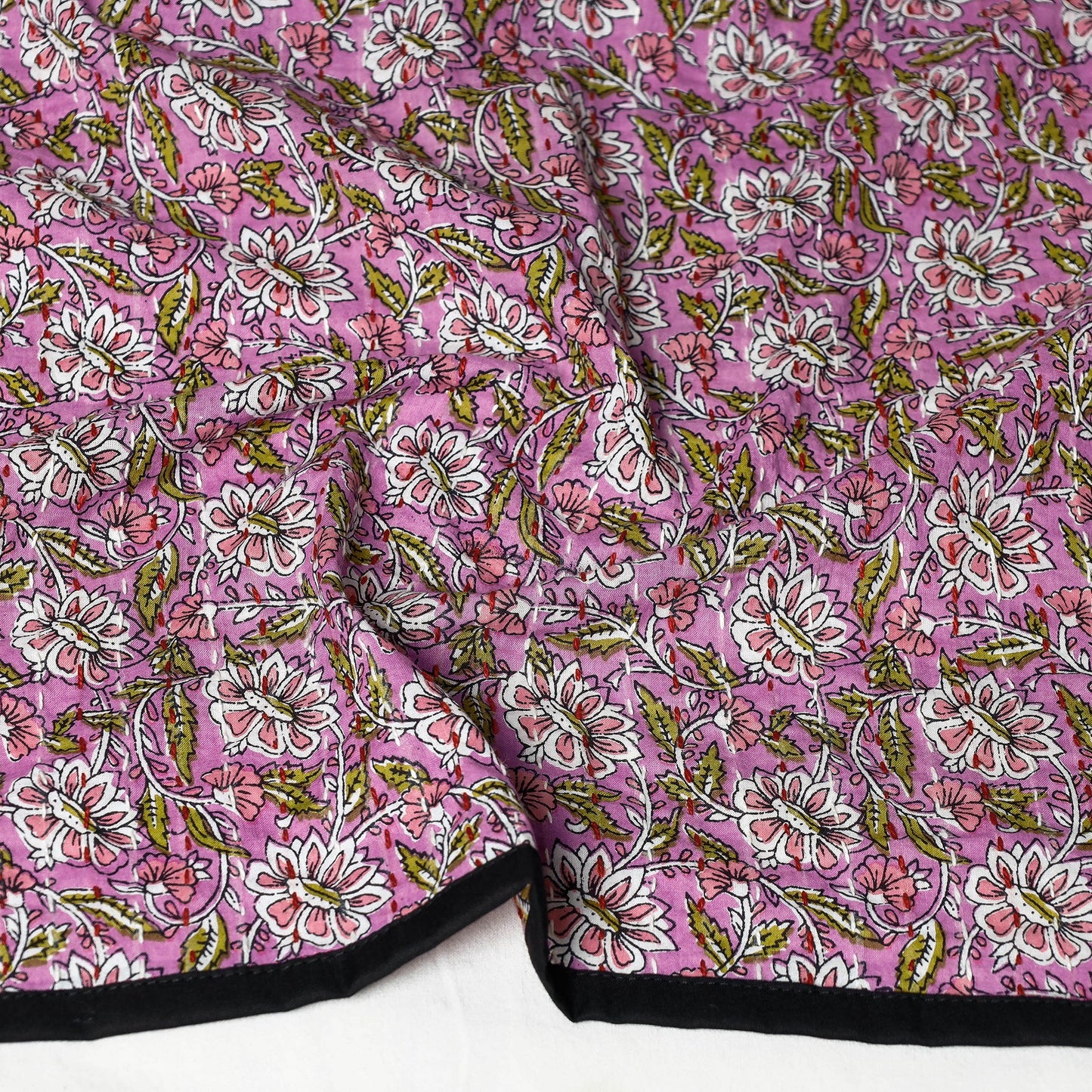  Sanganeri Block Printed Tagai Work Cotton Stole Online at iTokri.com