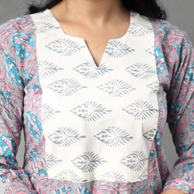 Buy Sanganeri Block Printing Cotton Kurta with Palazzo & Dupatta Set Online at iTokri.com