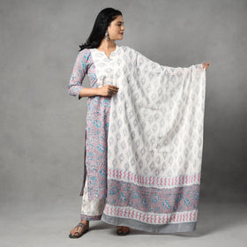 Buy Sanganeri Block Printing Cotton Kurta with Palazzo & Dupatta Set Online at iTokri.com