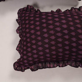 Purple - set of 2 handcrafted cotton frill pillow covers 05