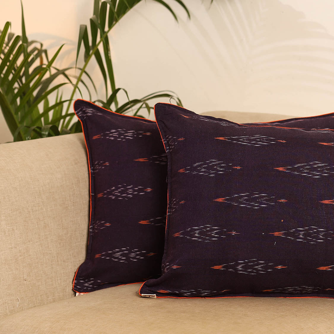 Purple - set of 2 pochampally ikat weave pillow covers 25