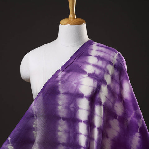 Purple - shibori tie-dye chanderi silk handloom fabric