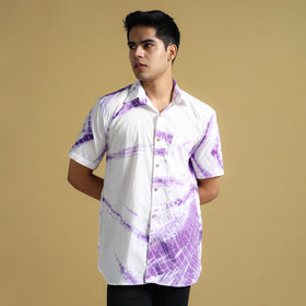  Shibori Tie-Dye Cotton Men Half Sleeve Shirt 03 